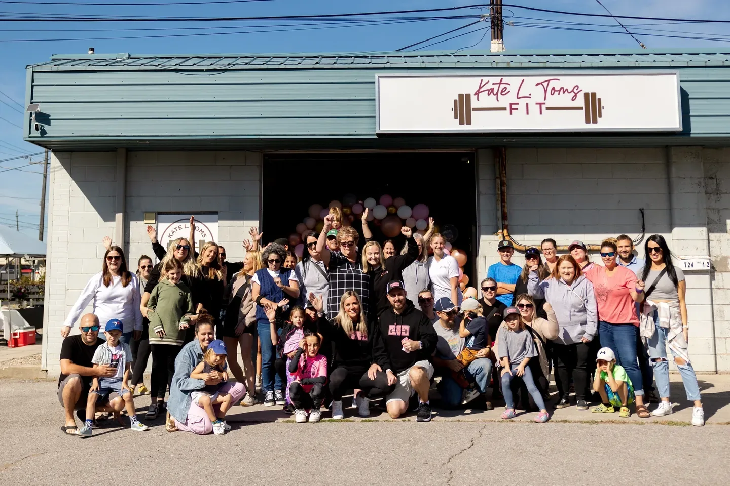 The KLT Fit community gathered outside the Peterborough studio at the fall open house